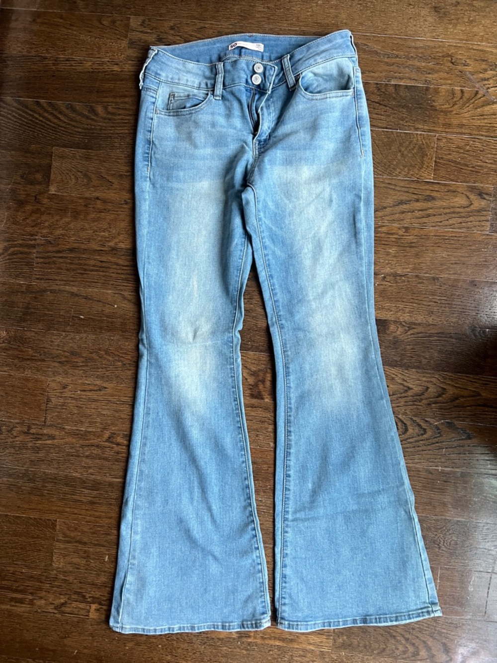 SO Women's Light Blue Flare Jeans